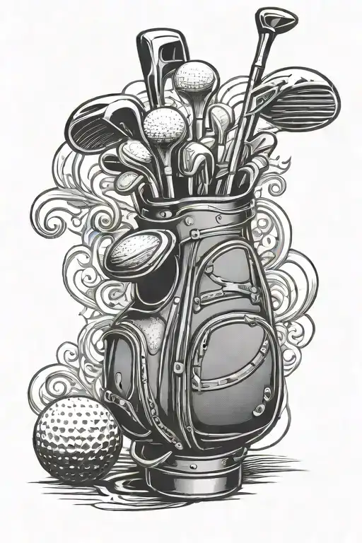 Golf Bag Ball Tee Pad Looking