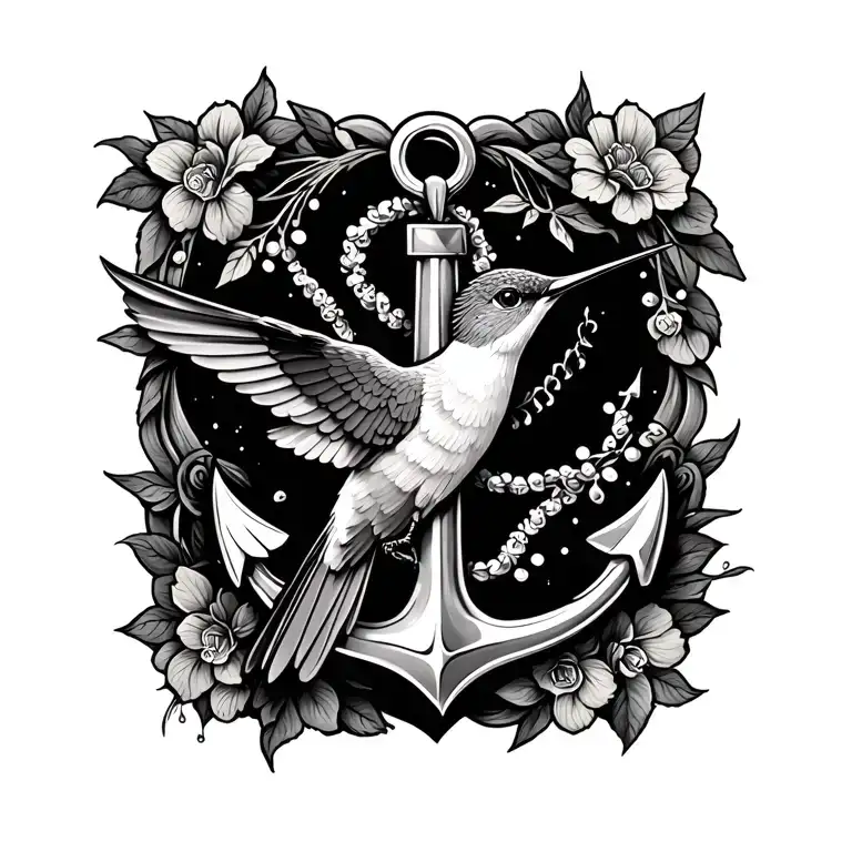 Hummingbird And Anchor Hanging