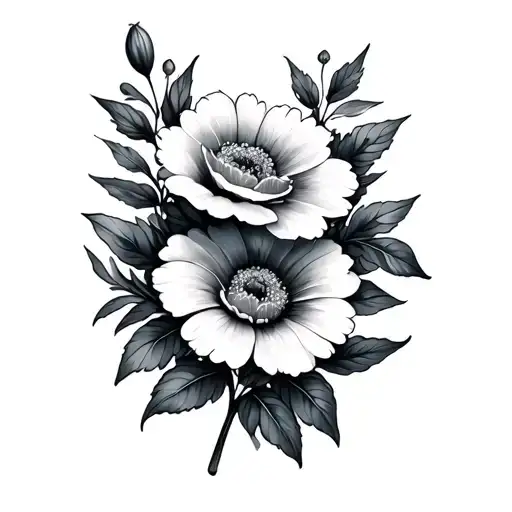 Flowers And Quote Written