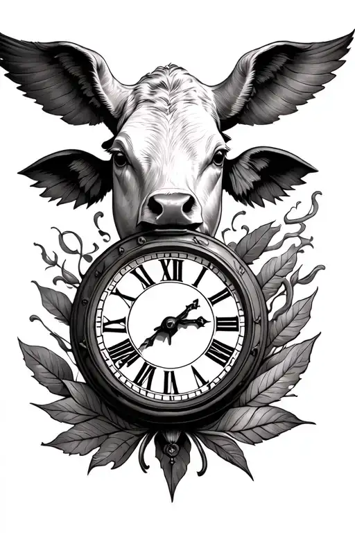 Calf Tattoo That Has A Clock That Goes All The Way Up To 5 In Roman Numerals