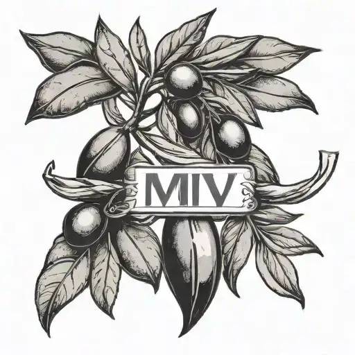 Olive Branch With Word Mmiv Above