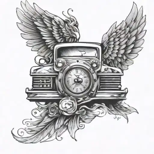 Car Radio And A Watch Angel Wings