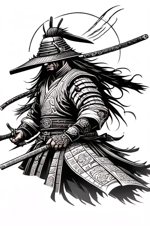 Samurai Warrior With Japanese Style