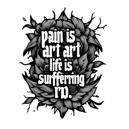 Pain Is Art Life Is Suffering Quote With Design