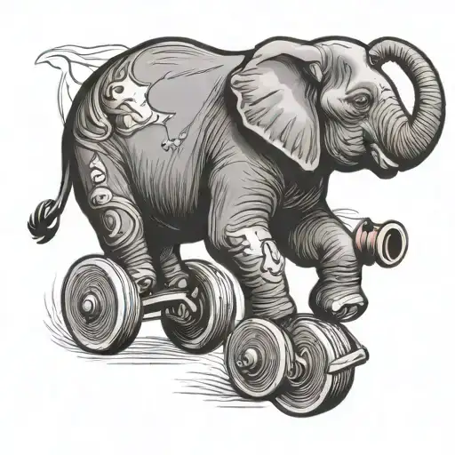 Elephant Playing Roller Derby