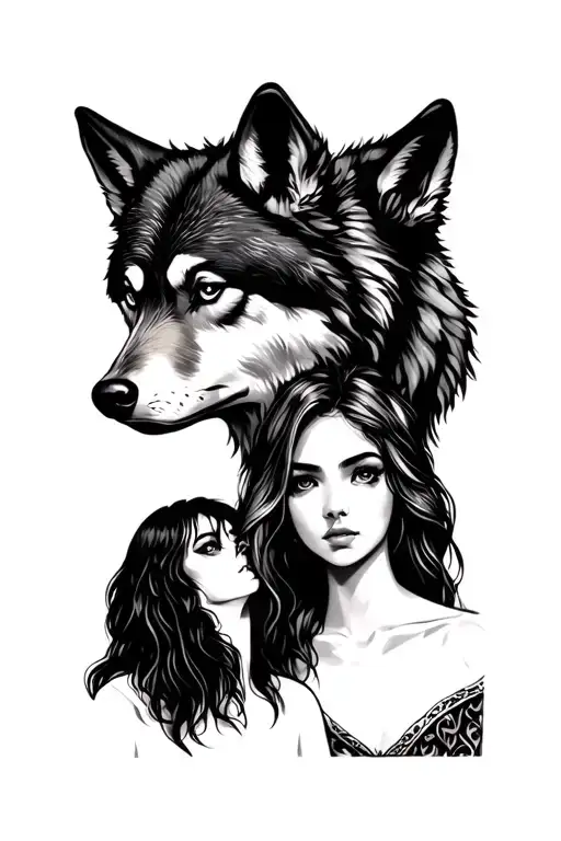 Lone Wolf And Girl Side Profile