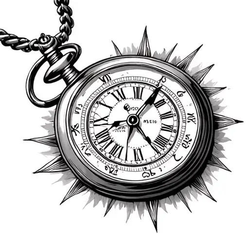 Pocket Watch And Compass Inifity