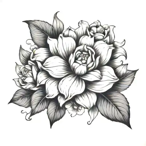 Floral Black And White