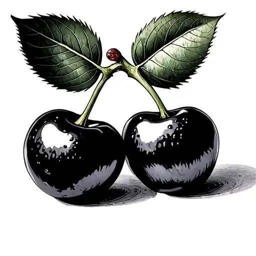Black Pair Of Cherries