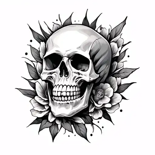 Skull Outer Forearm Half Sleeve