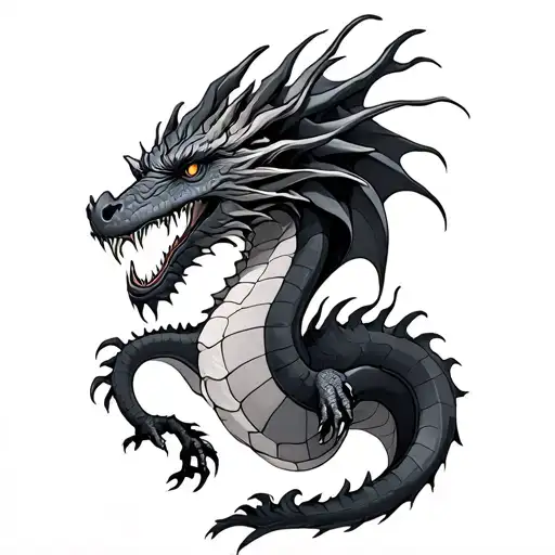 Realistic 2 Headed Dragon