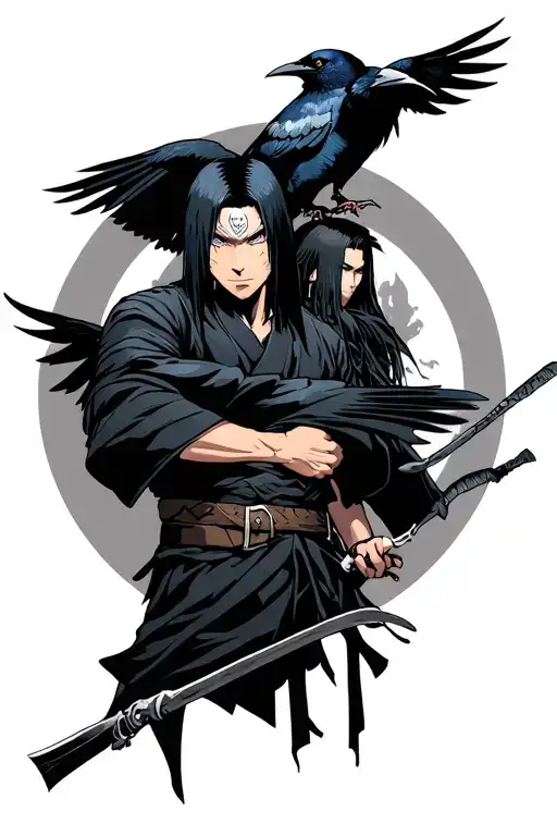 I Want Combination Of Zoro And Itachi Uchiha With Crows