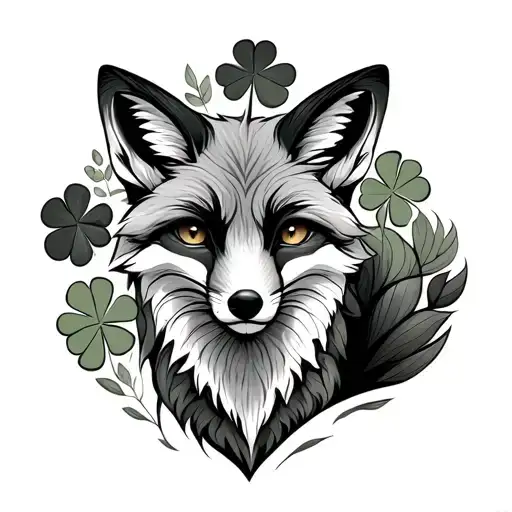 4 Leaf Clover And Fox Looking