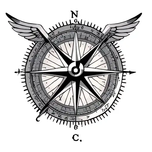Compass And Flight Symbolizing