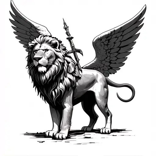 Archangel Michael And Lion