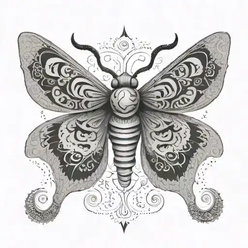 A Detailed Moth With Intricate Lsd-inspired Patterns