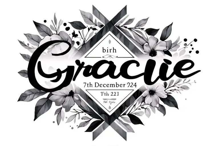 A Geometric Design Incorporating My Daughters Name Gracie And Her Date Of Birth 7Th December 2024