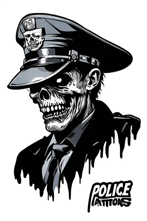Zombie Police Wearing Campaign Hat