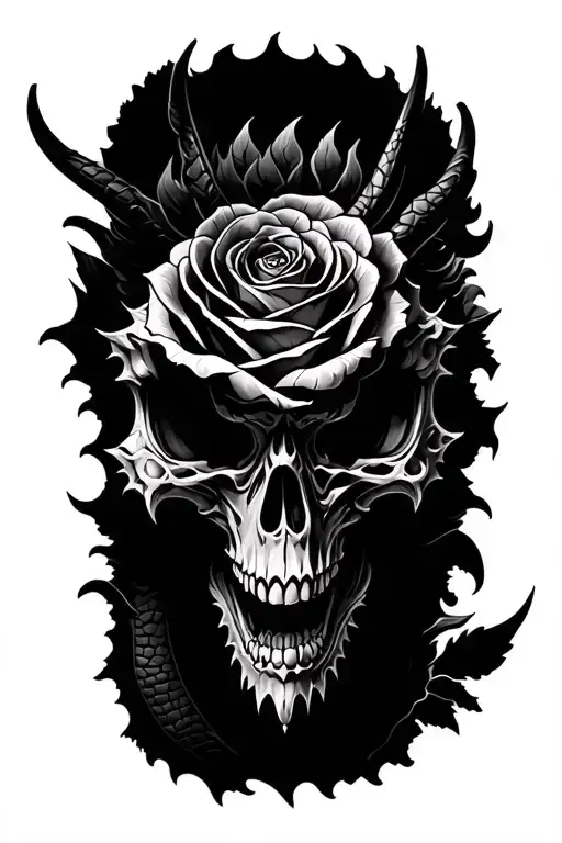 Skull Rose Dragon