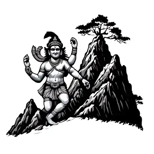 Hanuman Carrying A Mountain