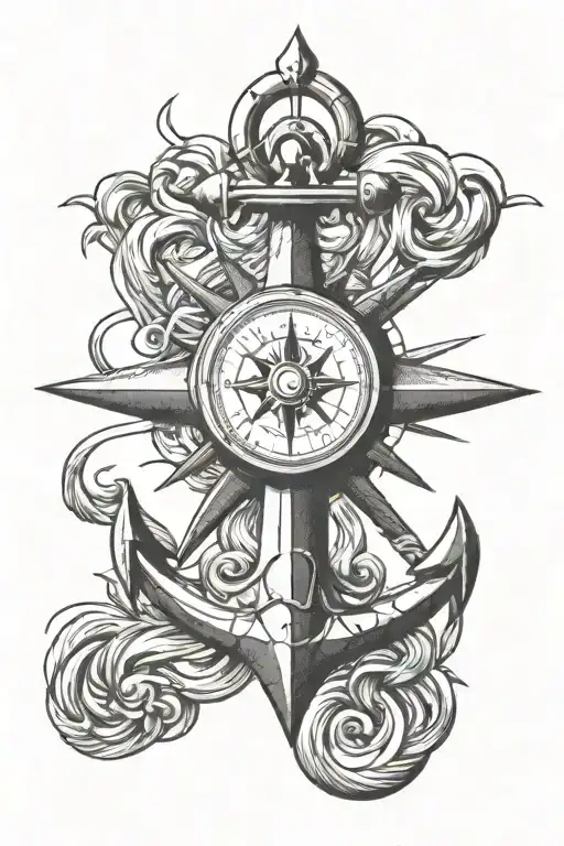 Anchor Compass Rose