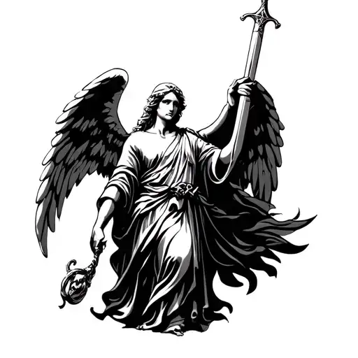 Angel Holding A Sword