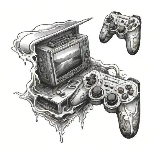 Calm Waters With A Hidden Gaming Console Submerged Beneath The Surface