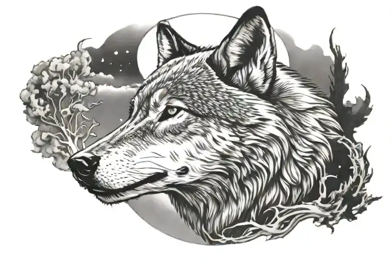 Wolf Howling At The Moon