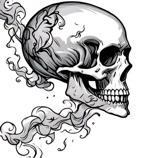 Skull And Smoke Coming
