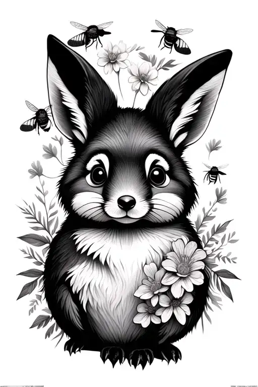 Bunny Bees Flowers Penguin Fox Fantail Bird