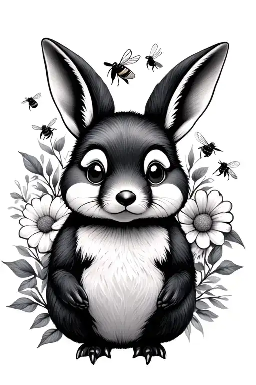 Bunny Bees Flowers Penguin Fox Fantail Bird
