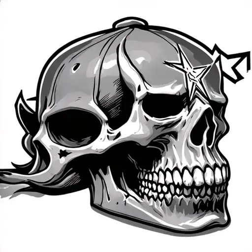 Evilskull With Star Snapback Backpiece