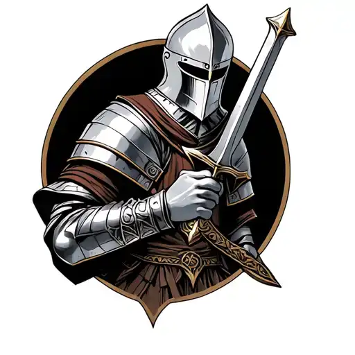 Templar Knight Holding A Sword