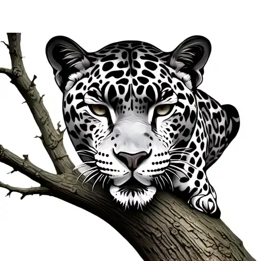 Jaguar On A Tree