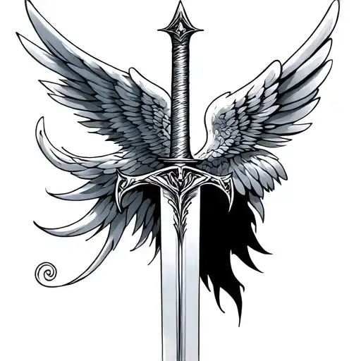 Wings Sword Writing