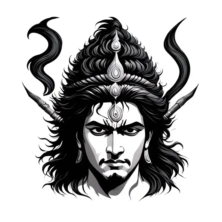 Lord Shiva Hair With Trishul