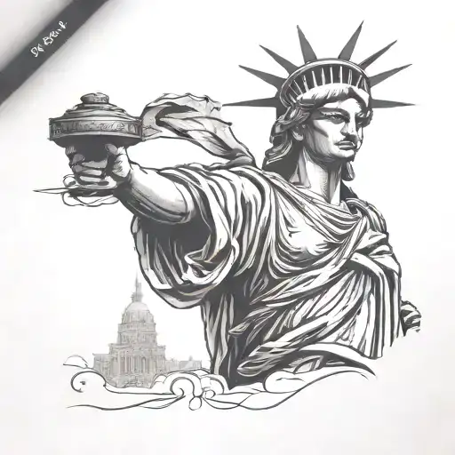 Liberty Statue With Minimal Background