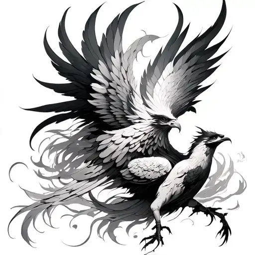 Female Human Phoenix Hybrid Creature Combining Elements