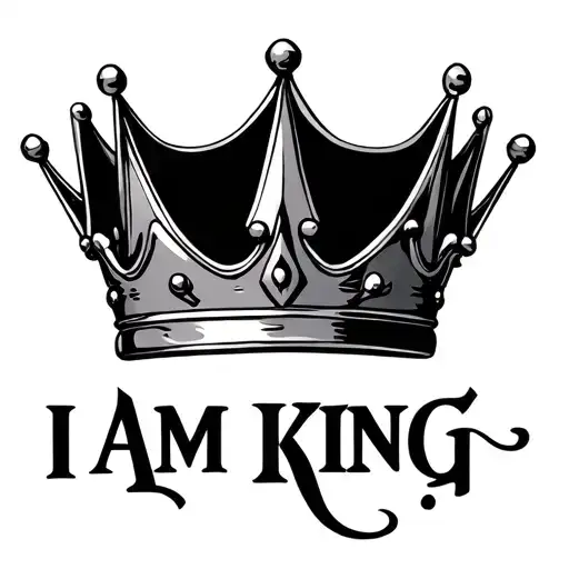 Simple Crown With 'I Am King' Written Below It