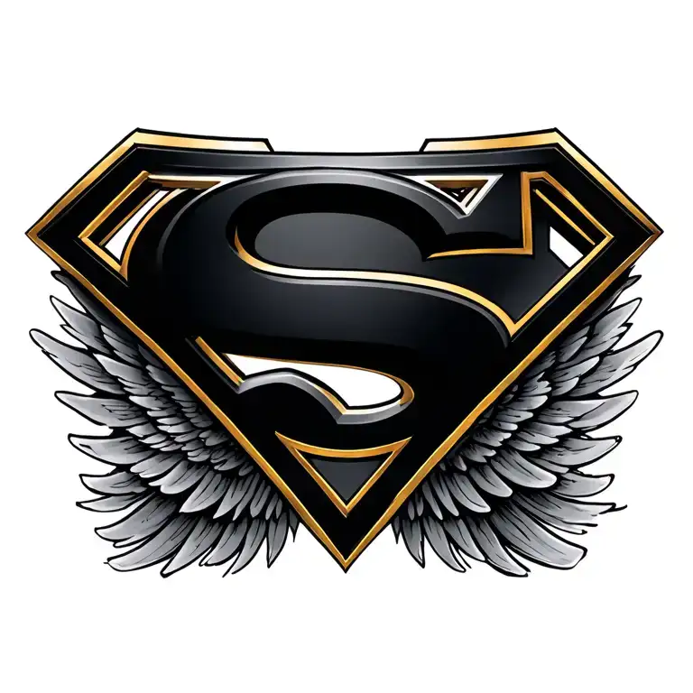 Superman Logo Merged With Wings