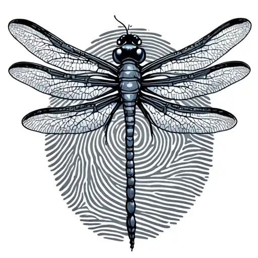 Dragonfly And Fingerprint Chain Wrapped