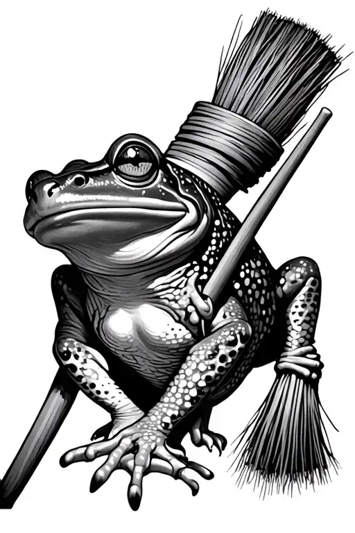 Frog And Broom