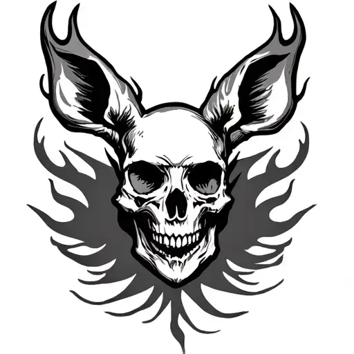 Skull Roos Flames Left Arm