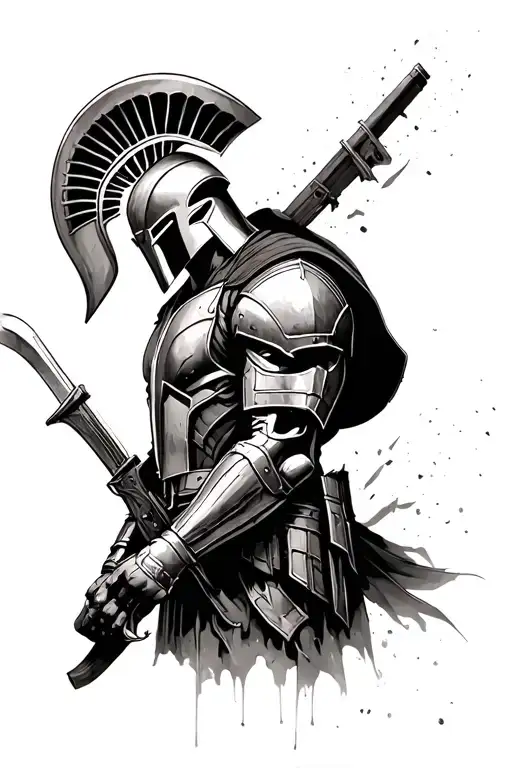 Spartan Solider Half Sleeve For The Right Arm Cover Up