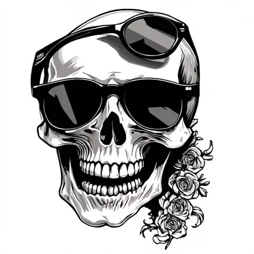 Skull With Rayban Pilot