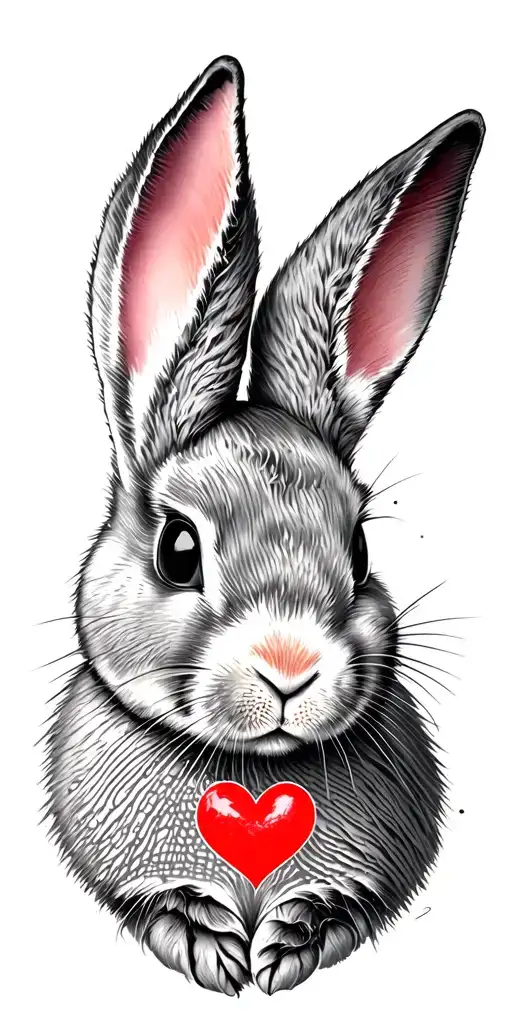 Heart Fingerprint And Bunny