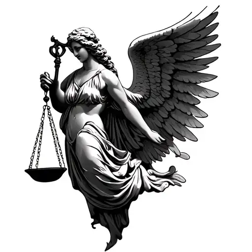 Angel Holding A Scale Of Justice