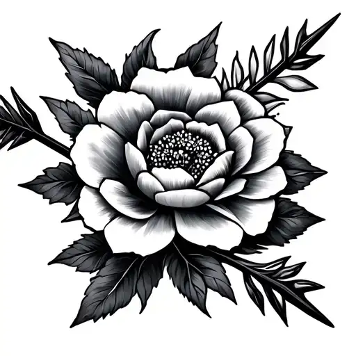 Arrow And Flower Intertwined