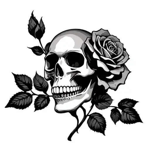 Skull And Rose