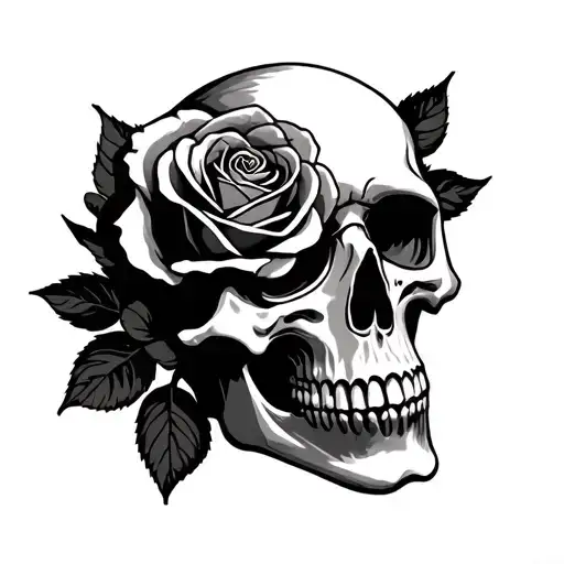 Skull And Rose